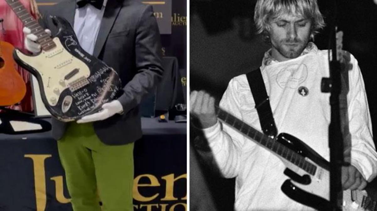 Kurt Cobain’in parçaladığı gitar yaklaşık 600 bin dolara alıcı buldu