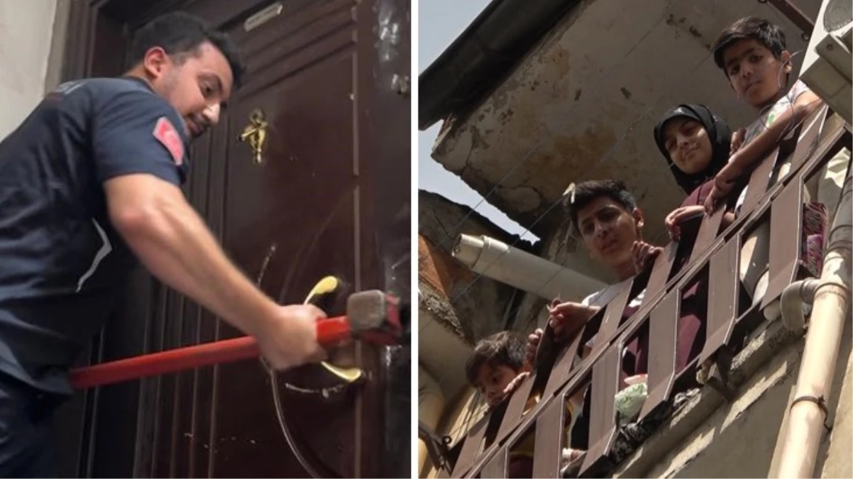 Balyoz kırıldı, çelik kapı açılmadı! Ekipler, ev sahibinin kilitlediği aileyi kurtarmak için seferber oldu