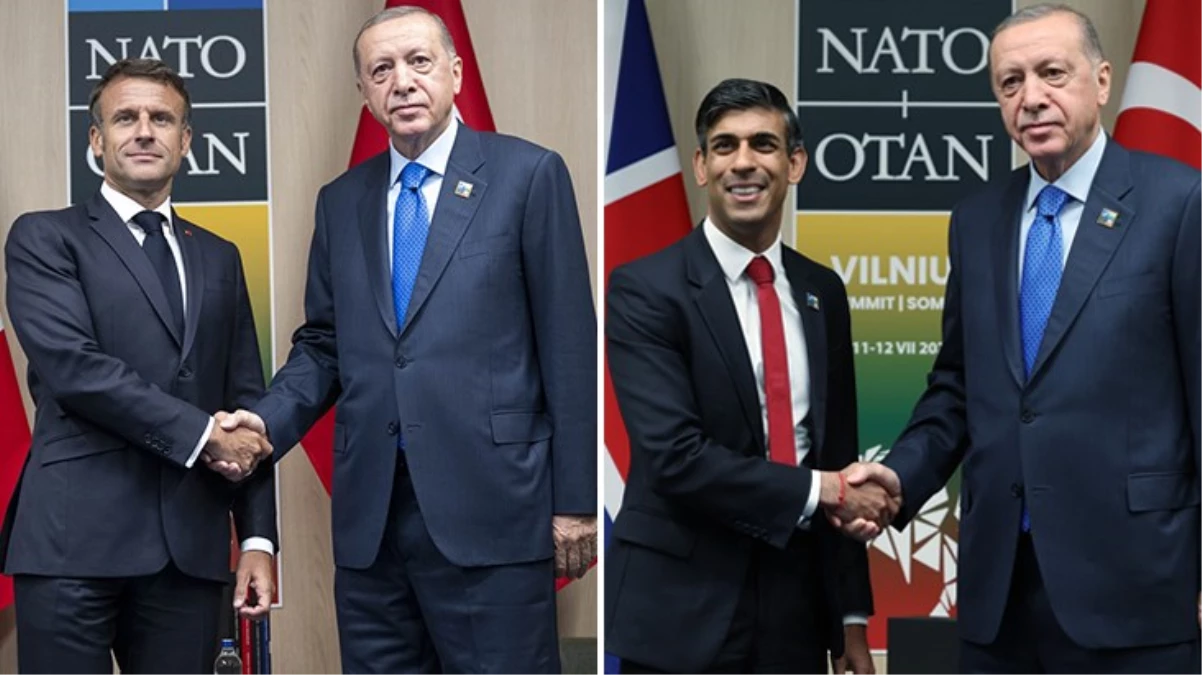 Cumhurbaşkanı Erdoğan’dan NATO Zirvesi’nde yoğun diplomasi mesaisi! Önce Macron’la sonra Sunak’la görüştü