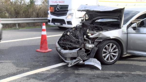 TEM'de faciadan dönüldü, beton borular yola savruldu!