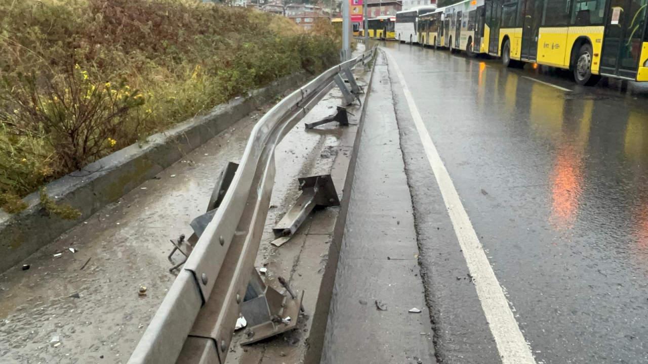 TIR refüje çıktı, yol trafiğe kapandı