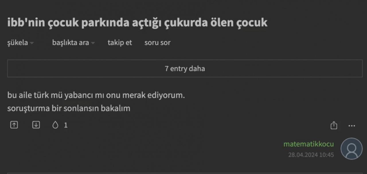 Troller insanlıktan çıktı: İBB çukurunda ölen çocuk için Ekşi Sözlük'te iğrenç yorumlar