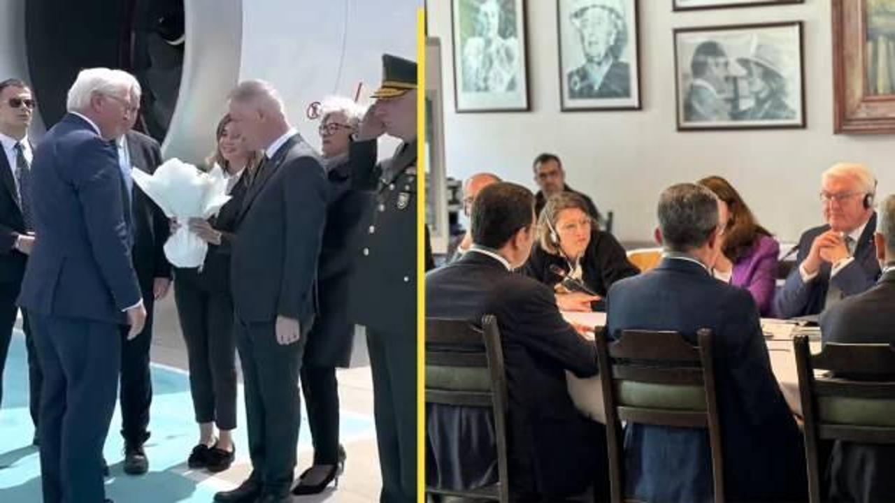 Almanya Cumhurbaşkanı Steinmeier’ı Vali Gül karşıladı, ilk ziyaret İmamoğlu’na oldu