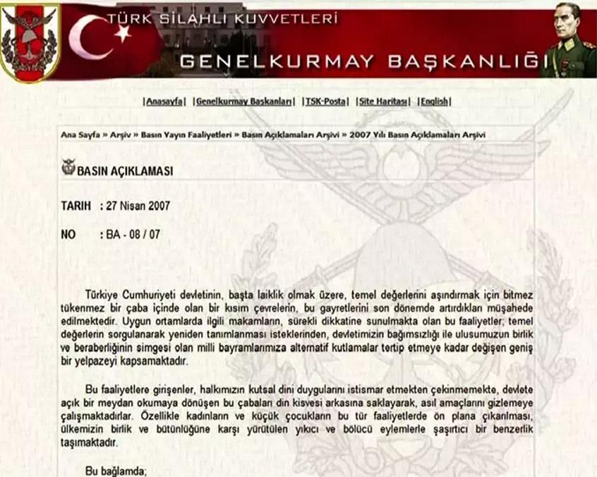 E-muhtıranın üstünden 17 yıl geçti