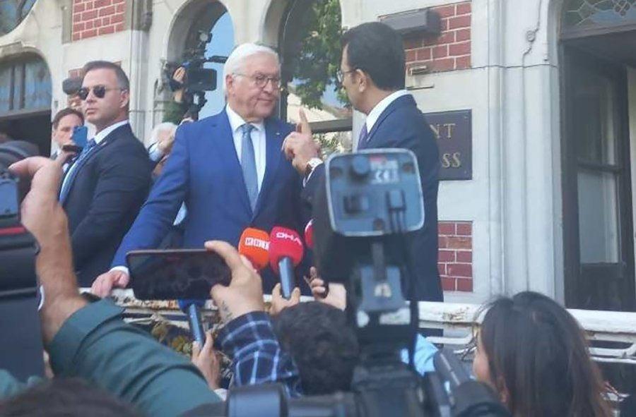 Almanya Cumhurbaşkanı Steinmeier'ı Vali Gül karşıladı, ilk ziyaret İmamoğlu'na oldu