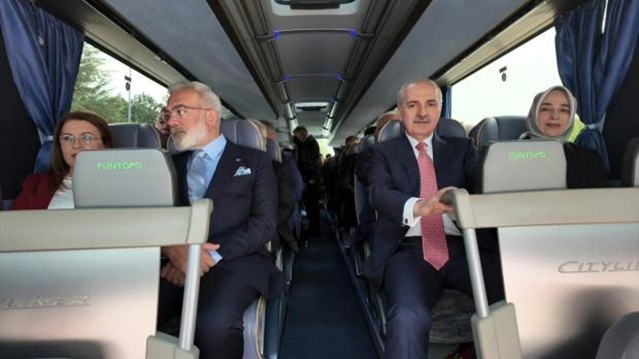 Kamuda tasarrufun ilk adımı! Törene otobüsle gittiler