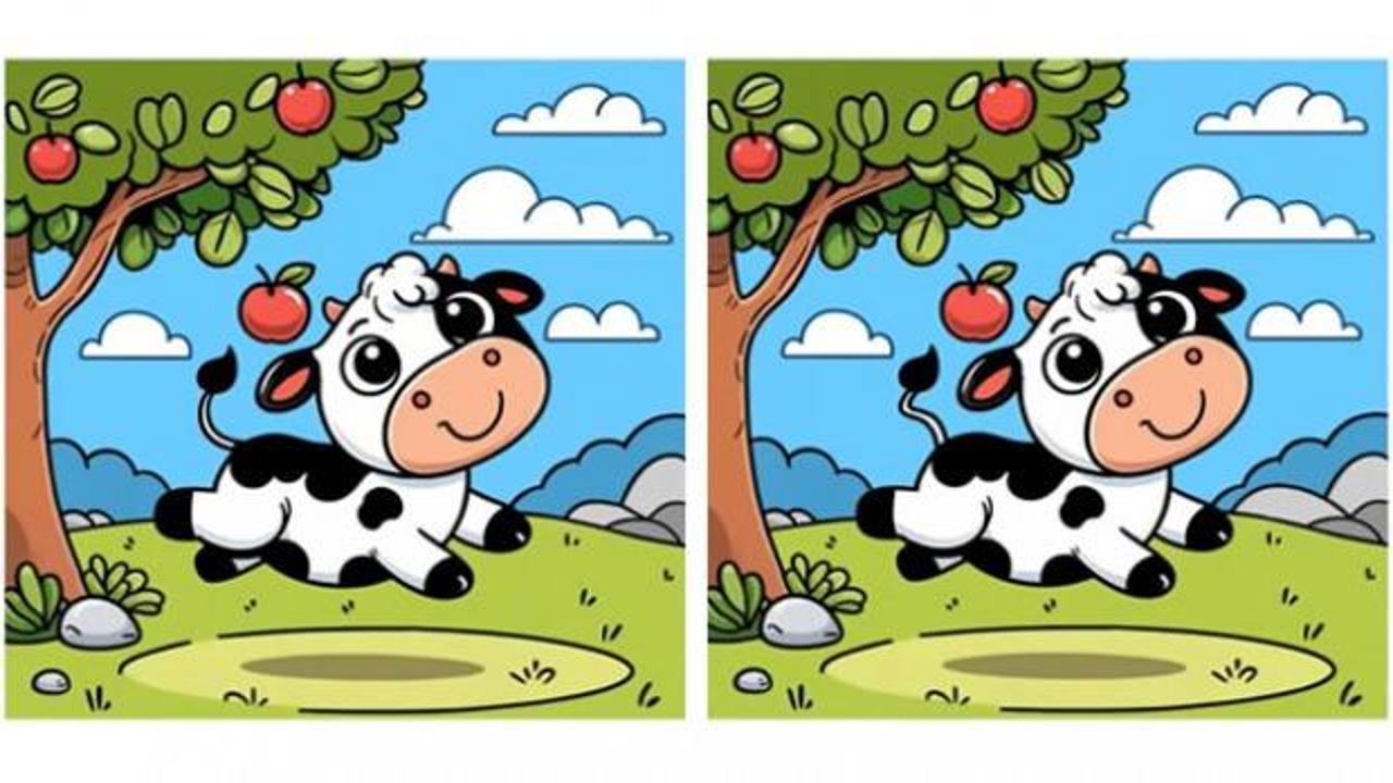 Sadece en genç beyinler sevimli bir ineğe ait iki resim arasındaki 3 farkı 8 saniyeden kısa bir sürede bulabiliyor