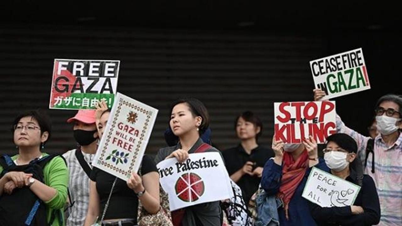 Tokyo’da Filistin’e destek gösterisi
