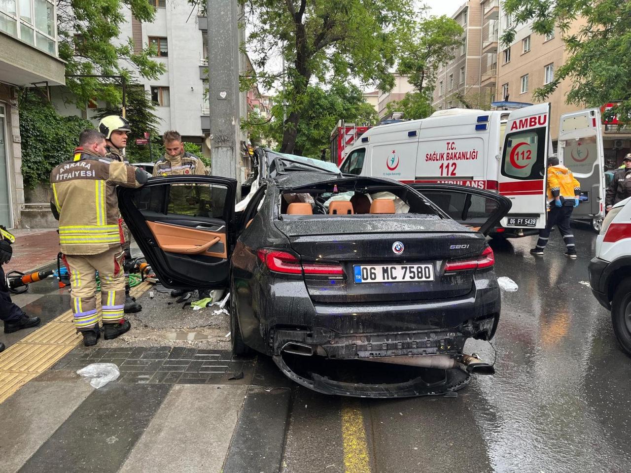 Ankara’da feci kaza! 1 ölü, 4 yaralı