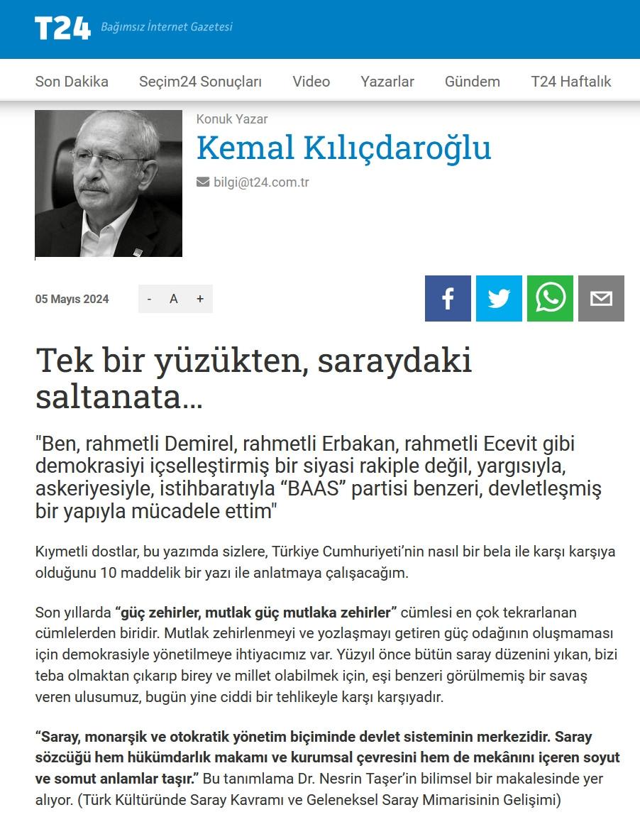 Seçimi ve koltuğu kaybetti, köşe yazarı oldu! Kılıçdaroğlu’nun ilk yazısı yayınlandı