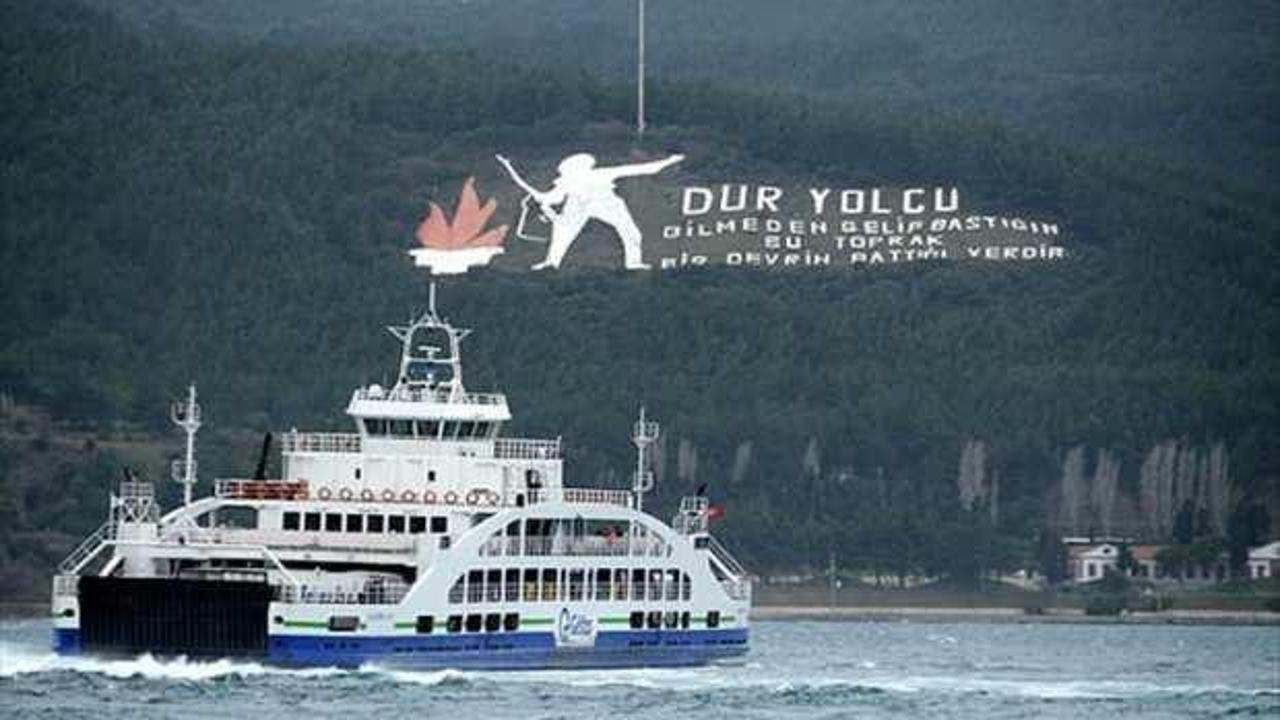 Çanakkale’de 2 feribot seferine fırtına engeli