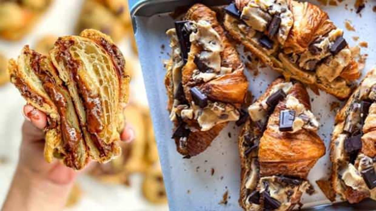 Çay demlenmeden yanına hazır! Viral kurabiyeli kruvasan tarifi, nasıl yapılır?