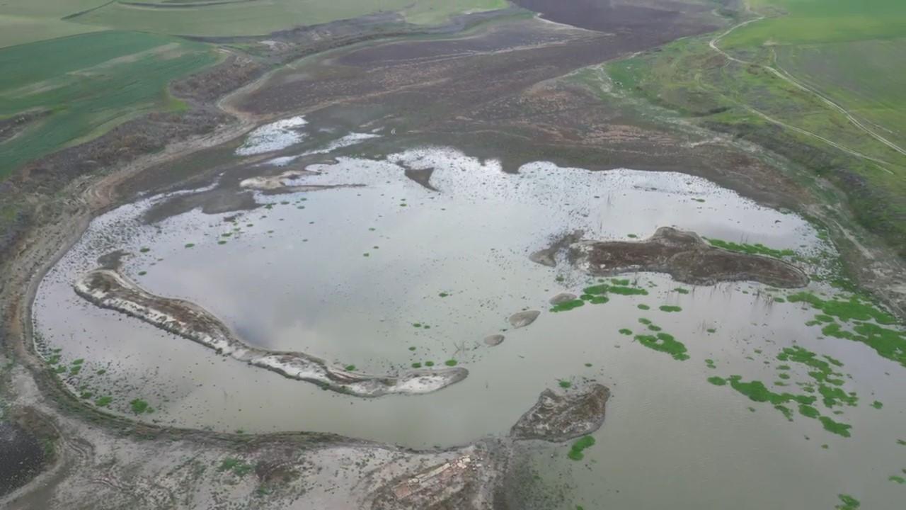 Tekirdağ’da Endişelendiren Görüntü: Gölet Çamur ve Adacıklara Dönüştü