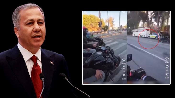 POLİSLERİN ÜZERİNE MOTOSİKLET SÜRDÜLER: 2 TUTUKLU